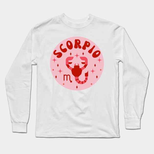 Scorpio Zodiac Sign Long Sleeve T-Shirt by groovyfolk
